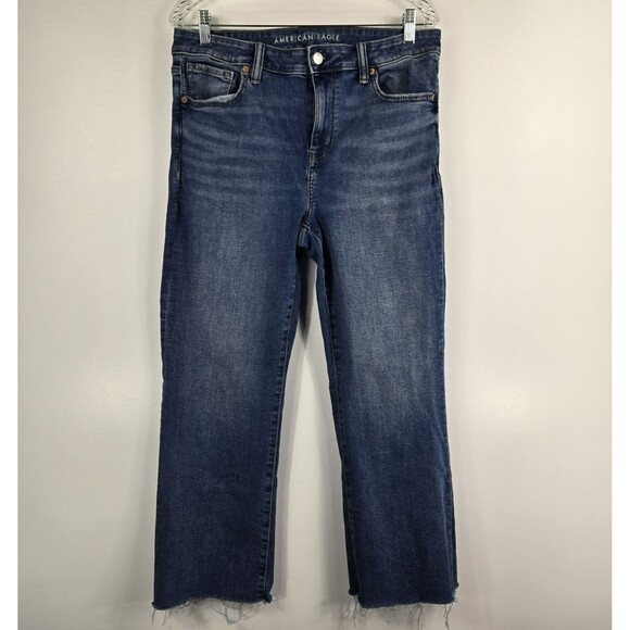 American Eagle Women's Size 10 High Rise Kick Boot Crop Jeans - Picture 1 of 12